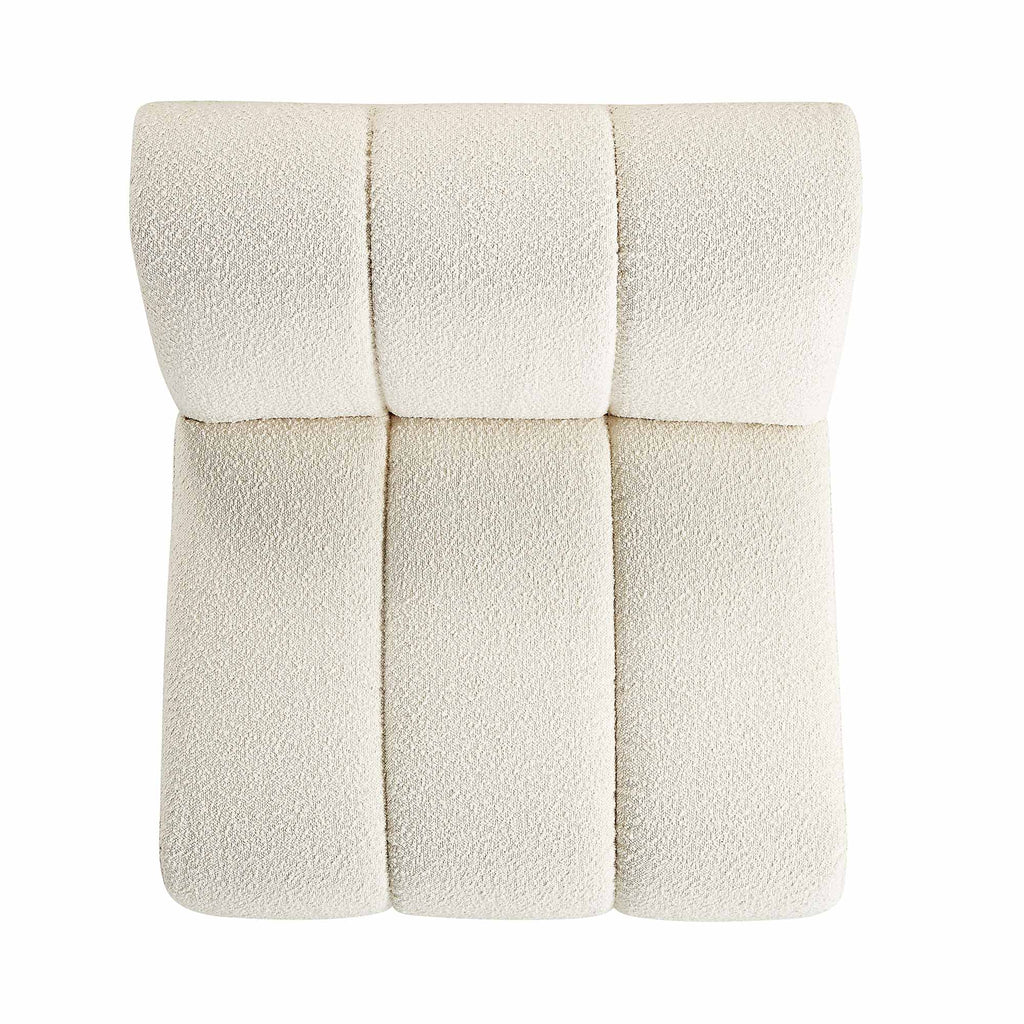 Boucle Sectional Sofa, 1-Seater Armless Sofa