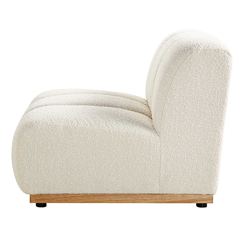 Boucle Sectional Sofa, 1-Seater Armless Sofa