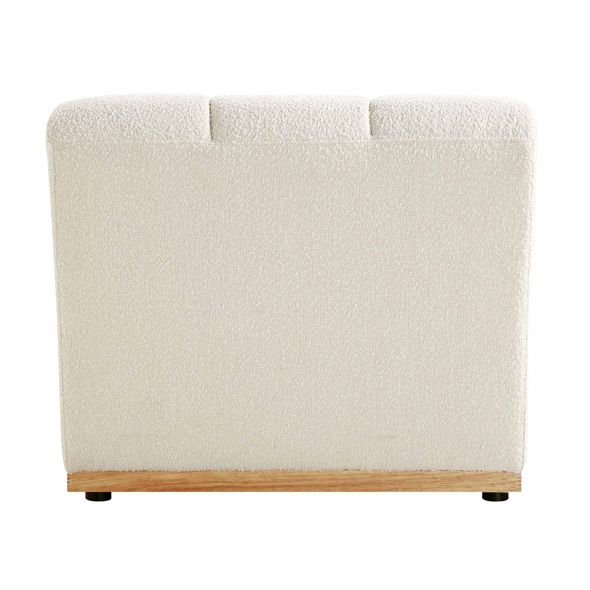 Boucle Sectional Sofa, 1-Seater Armless Sofa