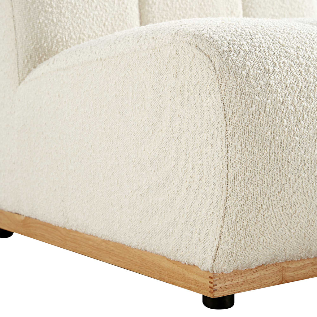 Boucle Sectional Sofa, 1-Seater Armless Sofa