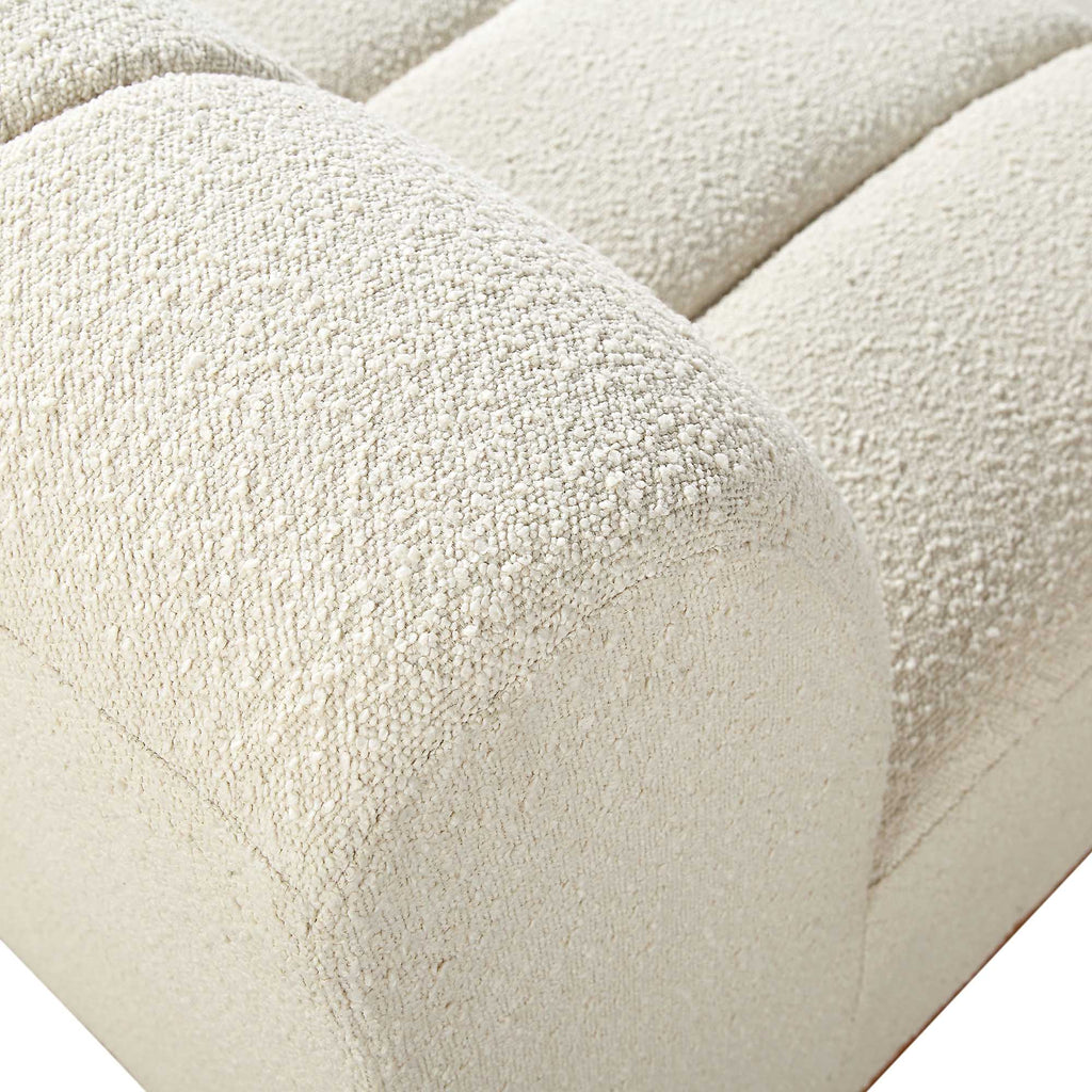 Boucle Sectional Sofa, 1-Seater Armless Sofa