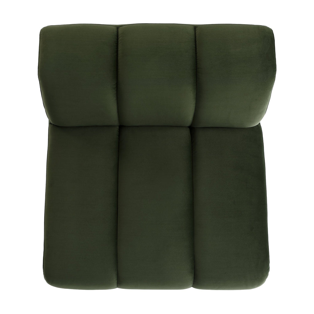 Moss Green Sectional Sofa, 1-Seater Armless Sofa