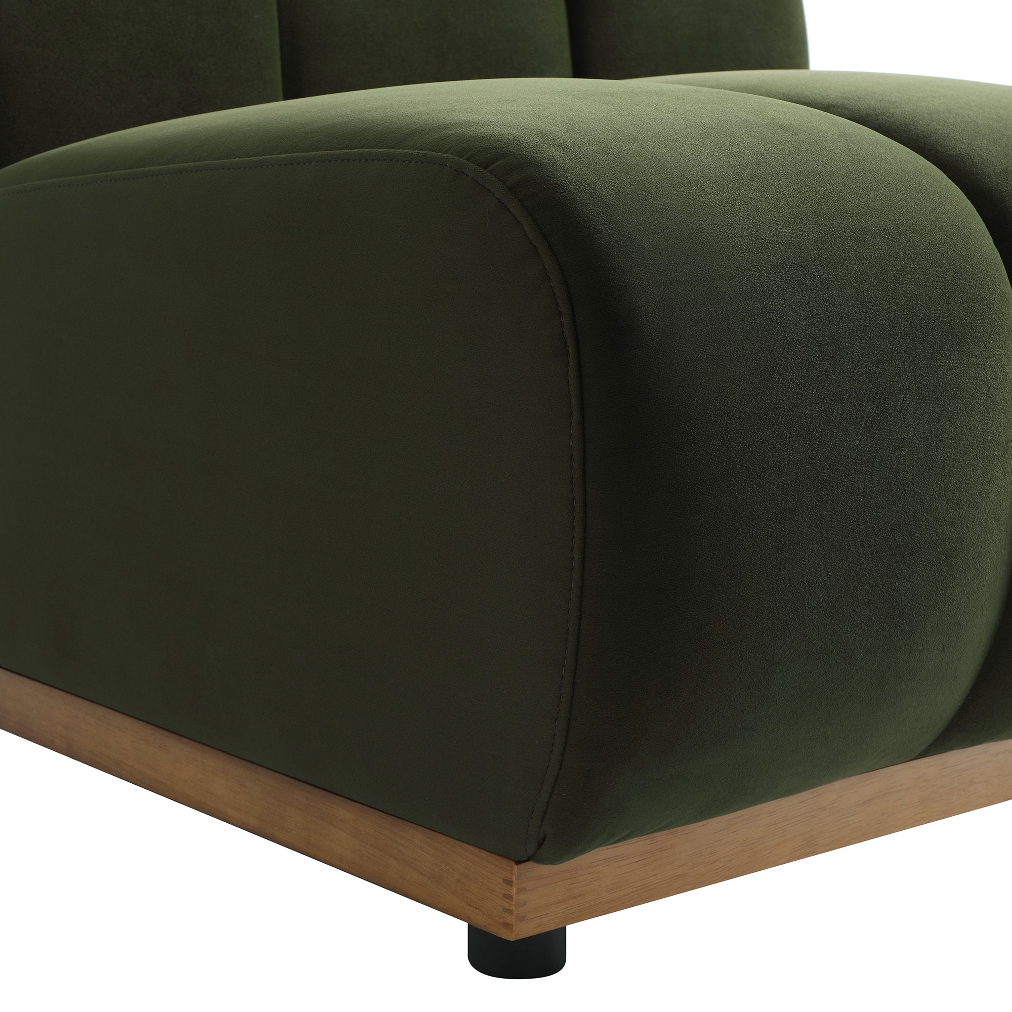 Moss Green Sectional Sofa, 1-Seater Armless Sofa