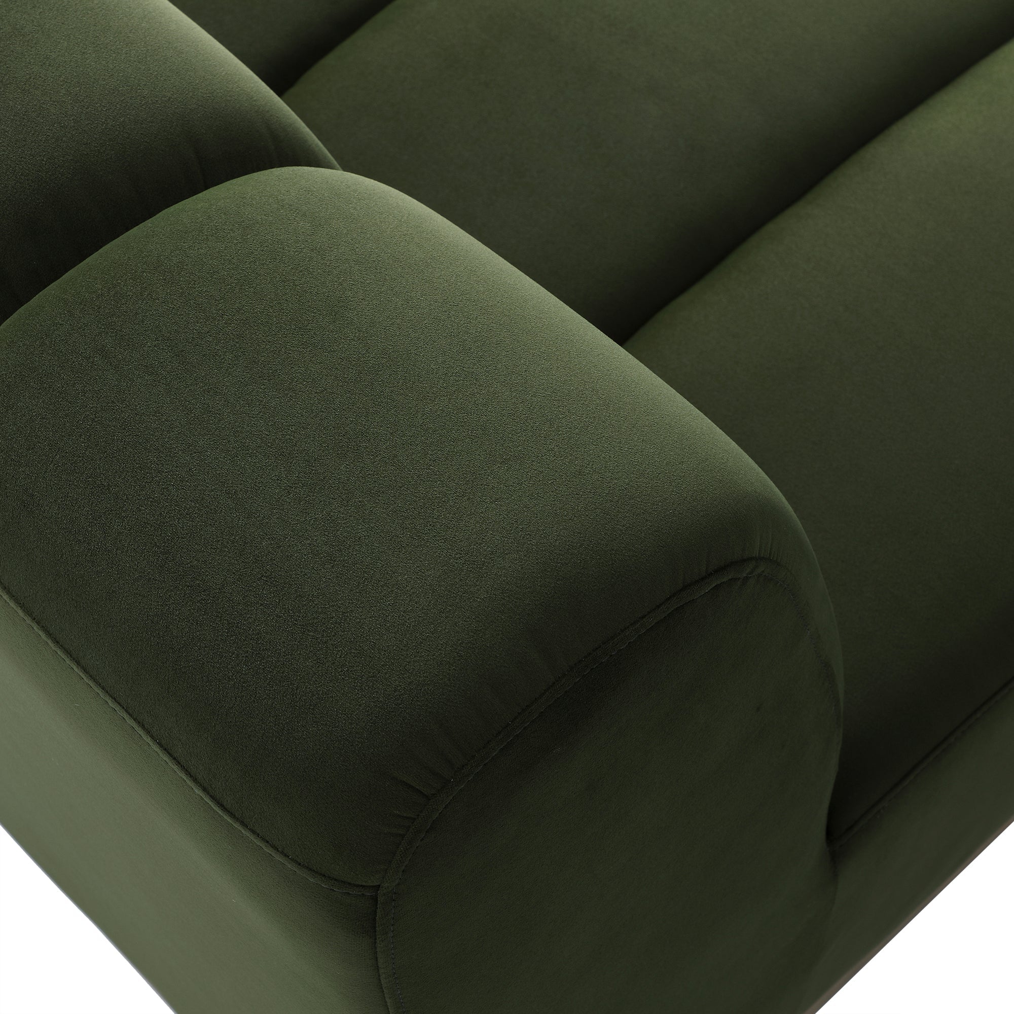 Moss Green Sectional Sofa, 1-Seater Armless Sofa