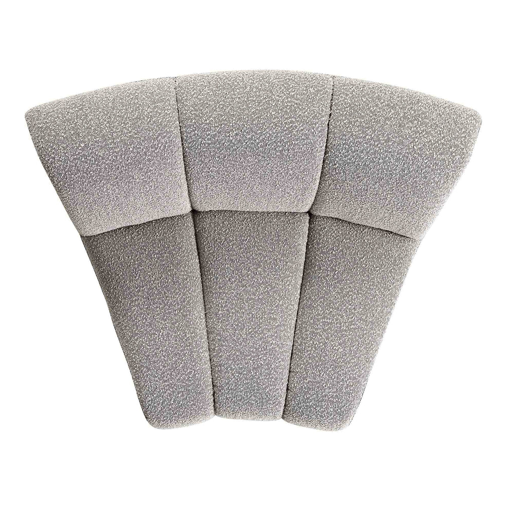 Taupe Boucle Sectional Sofa, 1-Seater Curved Sofa