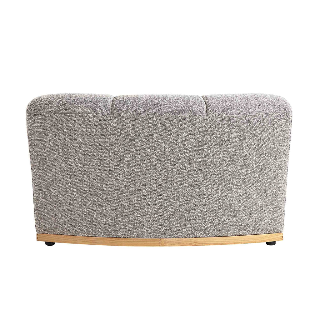 Taupe Boucle Sectional Sofa, 1-Seater Curved Sofa