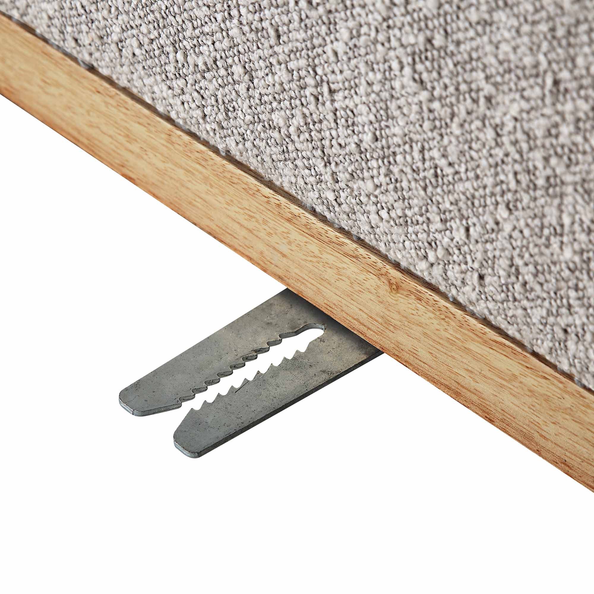 Taupe Boucle Sectional Sofa, 1-Seater Curved Sofa