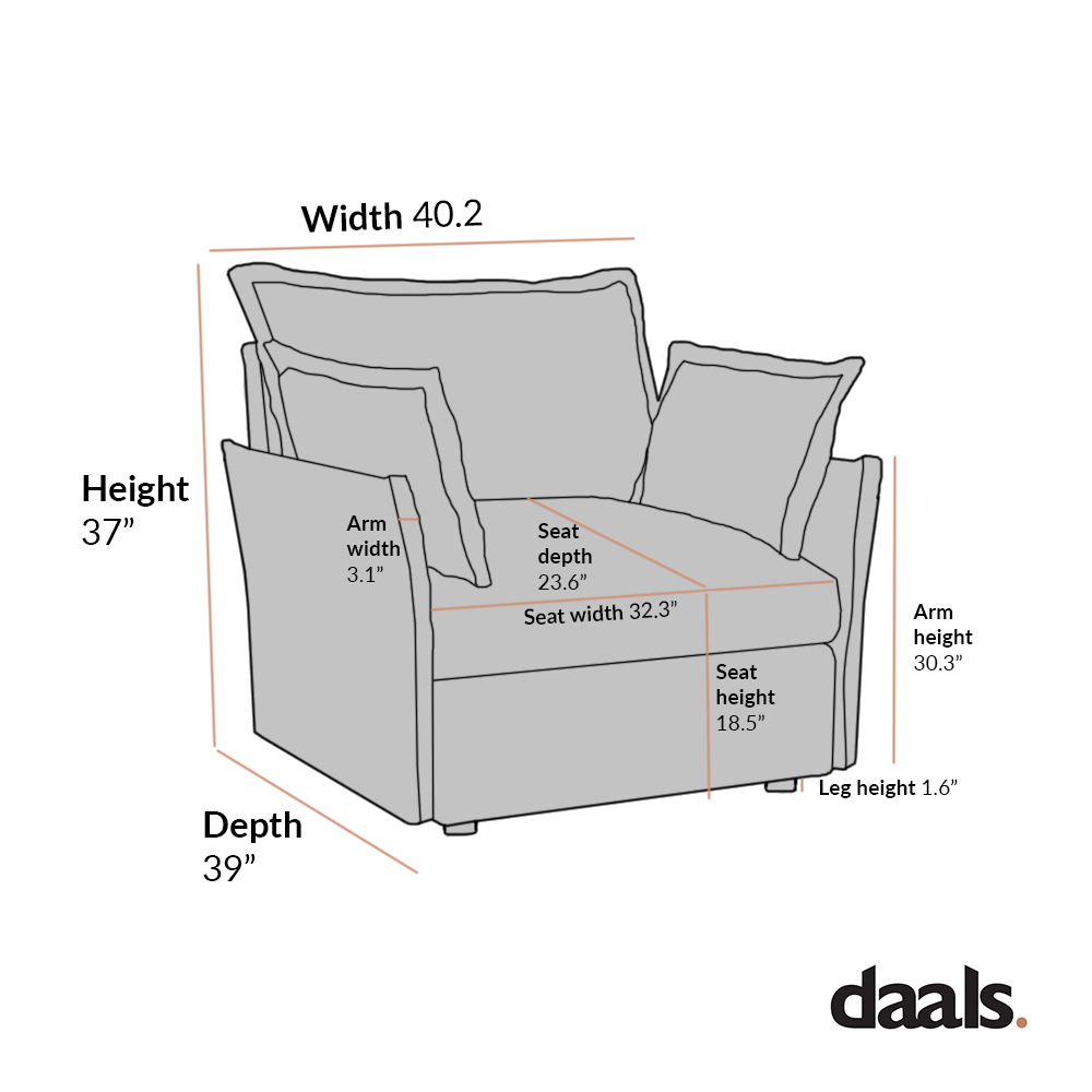 Pillow Edge Beige Fabric Sectional Sofa, 1-Seater