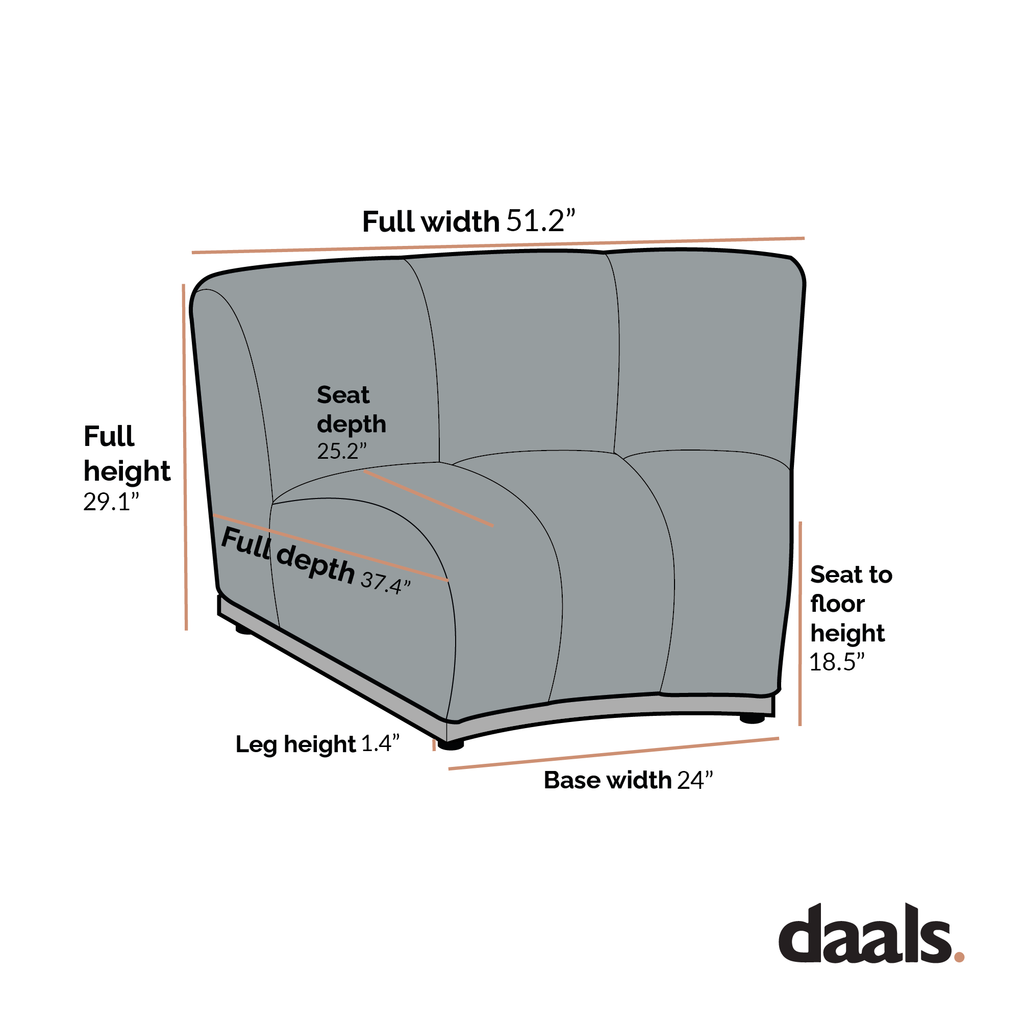 Moss Green Velvet Sectional Sofa, 1-Seater Curved Sofa